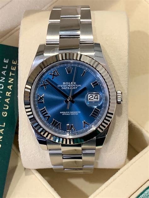 rolex oyster datejust blue dial